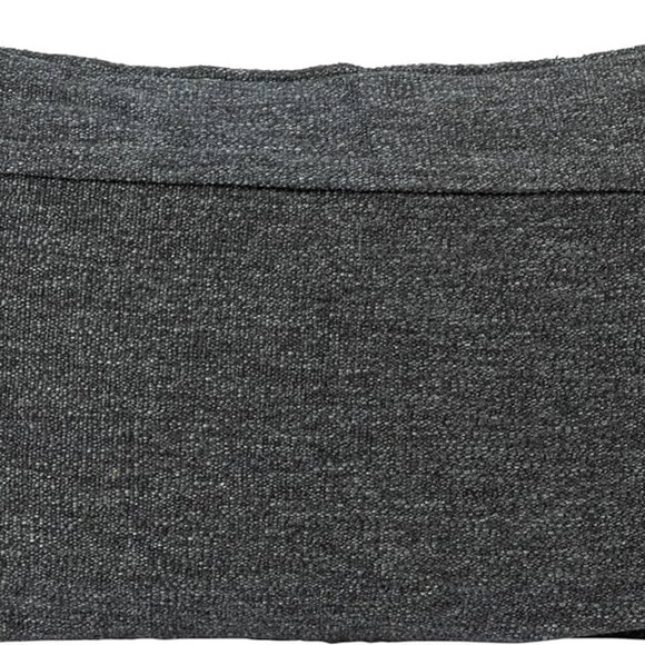 Creative Co-Op 24 Inches Cotton Blend LumbarJute Embroidery Charcoal Pillow Gray - Picture 4 of 10
